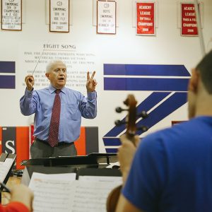 Shaun Dorney conducting rehearsal